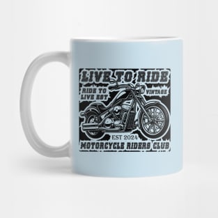 Live To Ride Ride To Live Est 2024 Vintage Motorcycle Riders Club - Vector Design Mart (Toufiq Ahmed) Mug